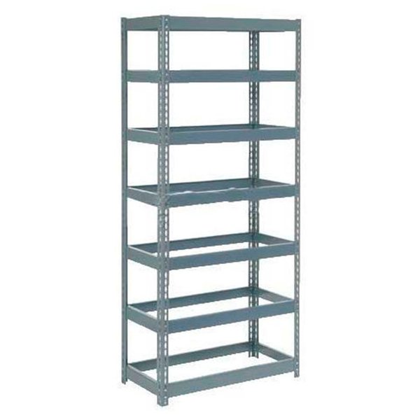 Global Industrial Extra Heavy Duty Shelving 36W x 12D x 84H With 7 Shelves, No Deck, Gray B2297309